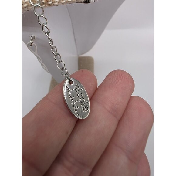 Nicole By Nicole Miller Silver‎ Tone Rhinestone Necklace Snake Chain Adjustable - Picture 5 of 7